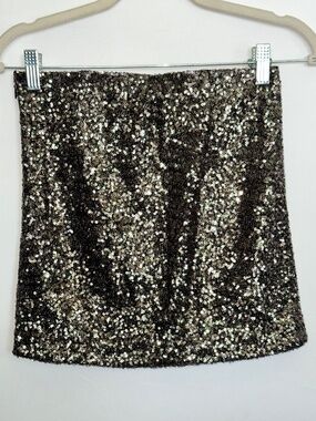 GUESS | Silver Sequin Mini Skirt | XS